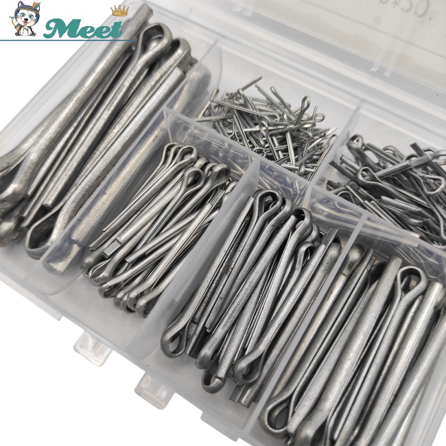 ME 230 Pcs Stainless Steel Cotter Pin Assortment Kit Hairpin Spring
