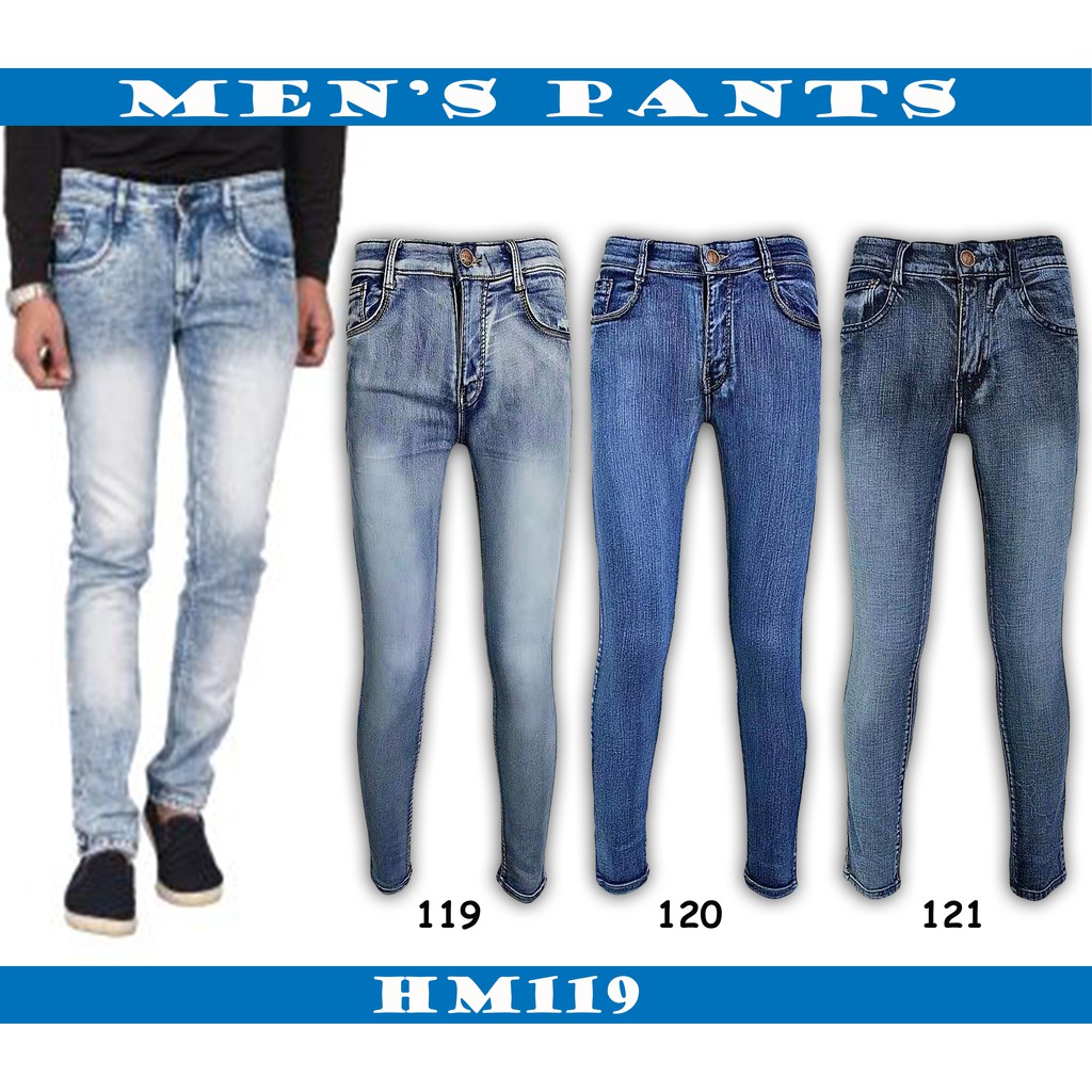 blue slim pants