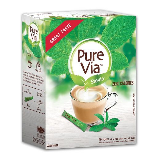 Pure Via Stevia Zero Calorie Sweetener 40 Sticks Shopee Philippines