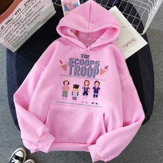 pink stranger things hoodie