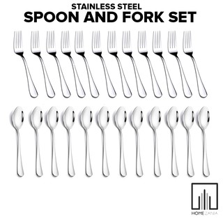 Home Zania 12 Pcs Spoon and 12pcs Fork Stainless Steel Cutlery Food Grade Matcher