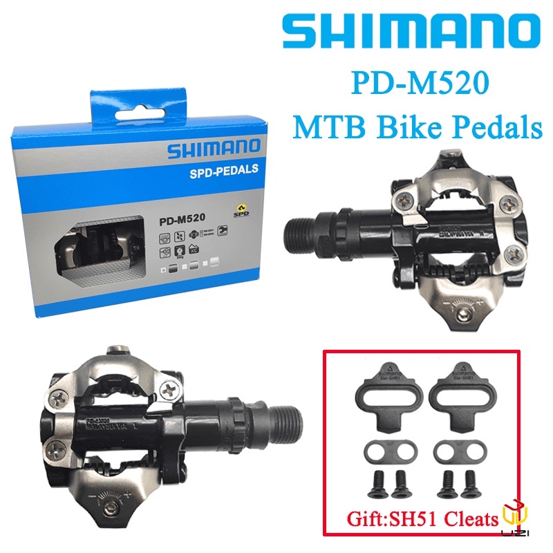 Shimano PD M520 SPD Clipless MTB Pedals Cleats Black Mountain Bike ...