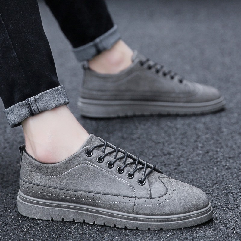 black leather casual shoes