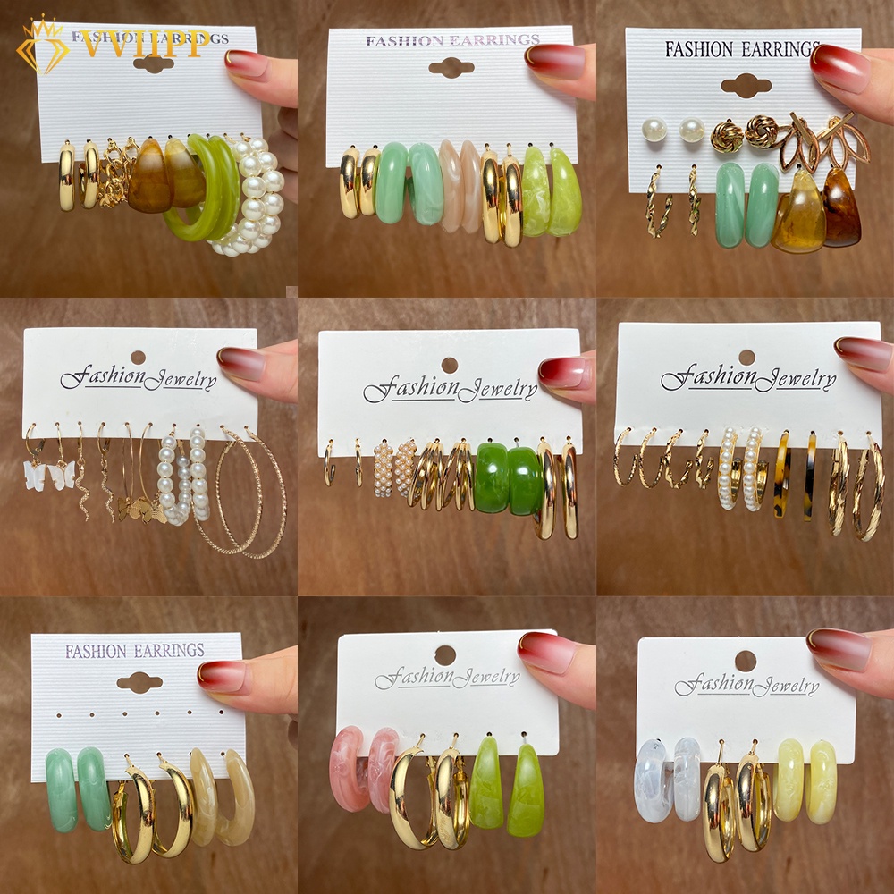Colorful Resin Hoop Earring Trendy Earrings for Women Jewelry ...