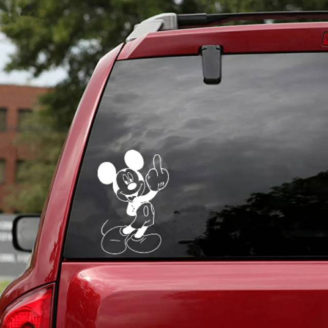 Mickey Mouse Middle Finger Car Body Laptop Motorcycle Wall Cabinet Window Sticker Shopee Philippines