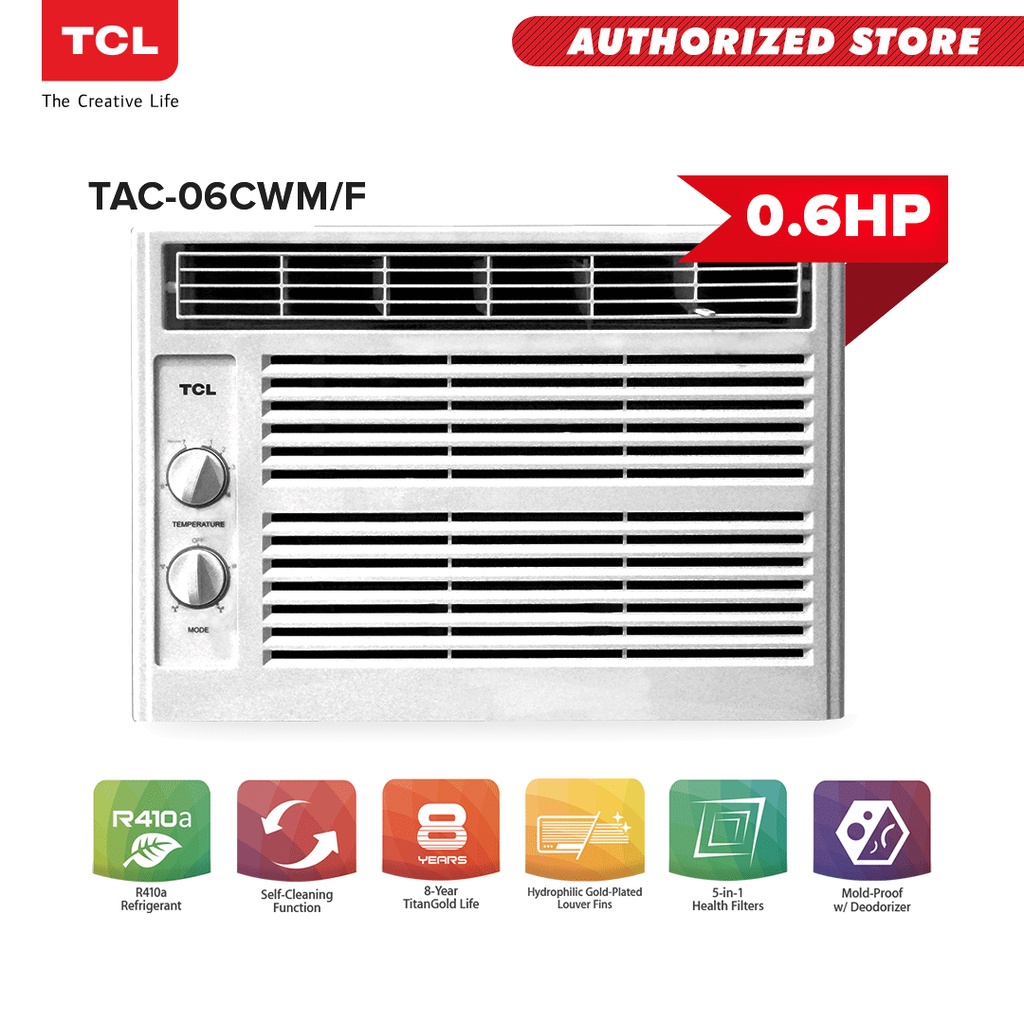 TCL .6HP Aircon Window Type Air Conditioner Fast Cooling Auto
