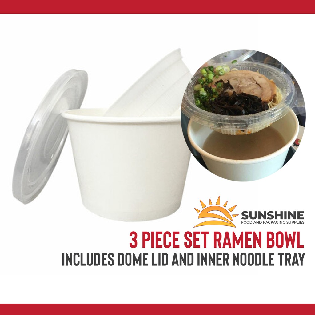 3pc Set Ramen Bowl with Noodle Tray Separator and Lid Shopee Philippines