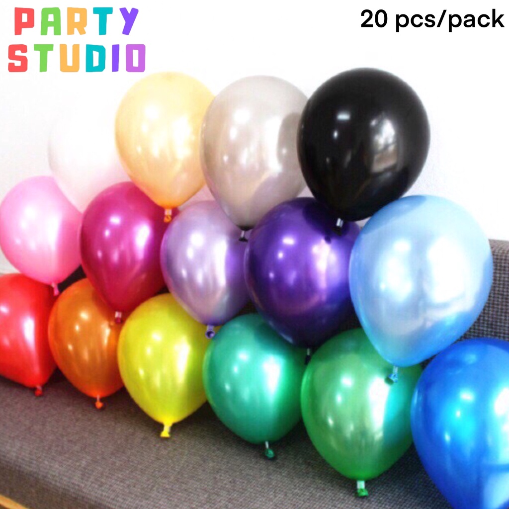Metallic Balloons Size 10" (20 pcs) Latex Quality Balloons Party Needs