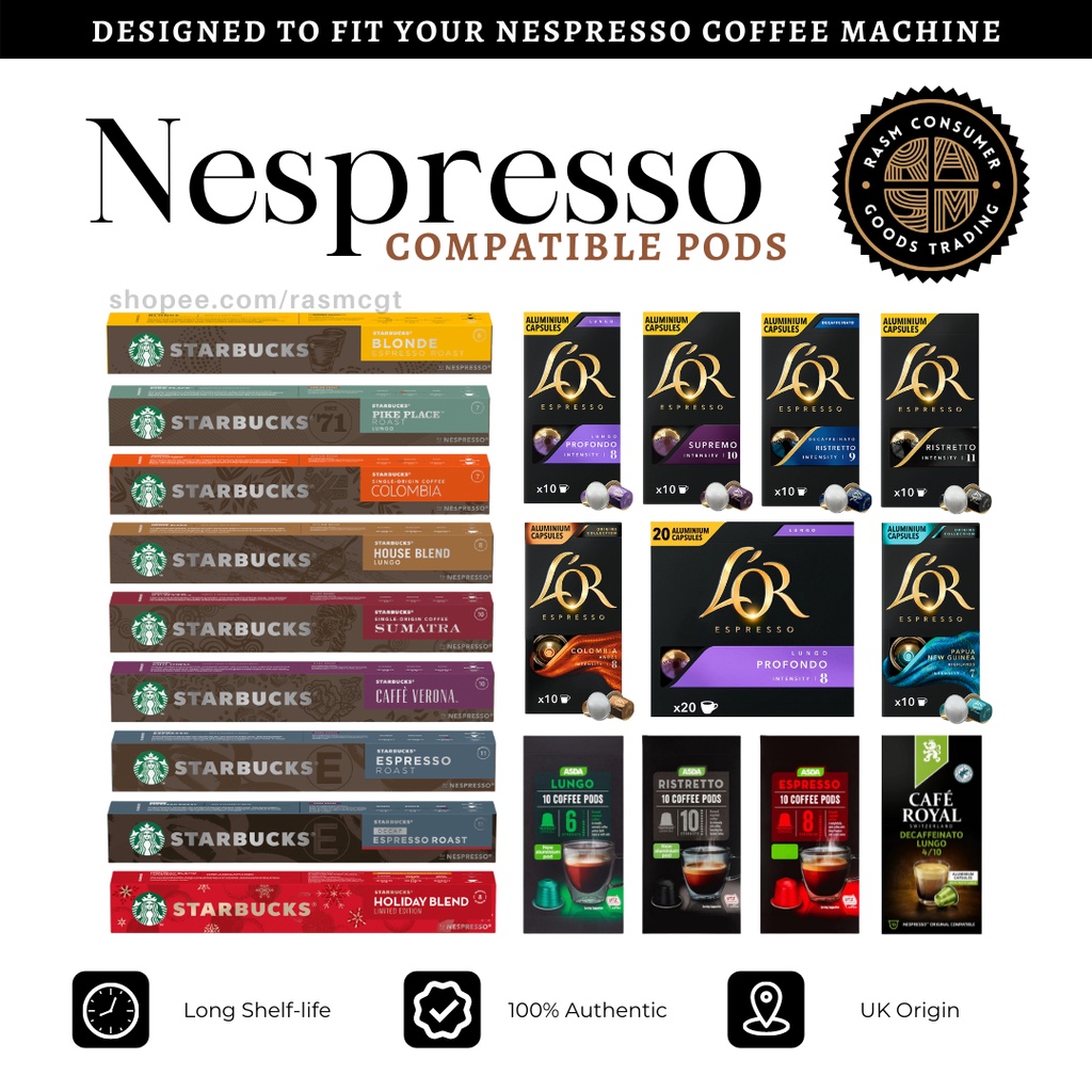 STARBUCKS by Nespresso, LOR Espresso, ASDA, Nespresso Original Coffee