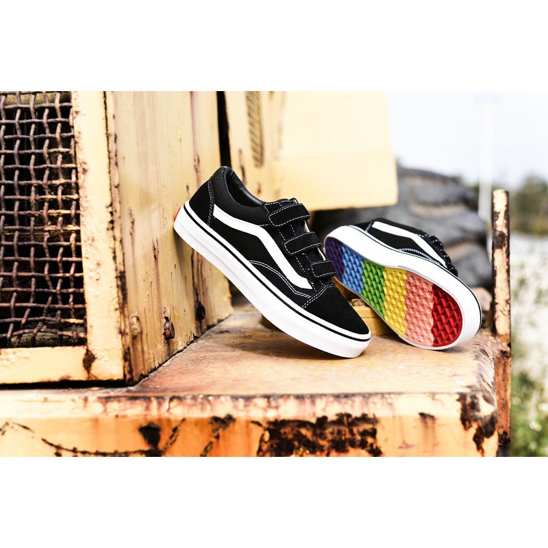 rainbow velcro vans