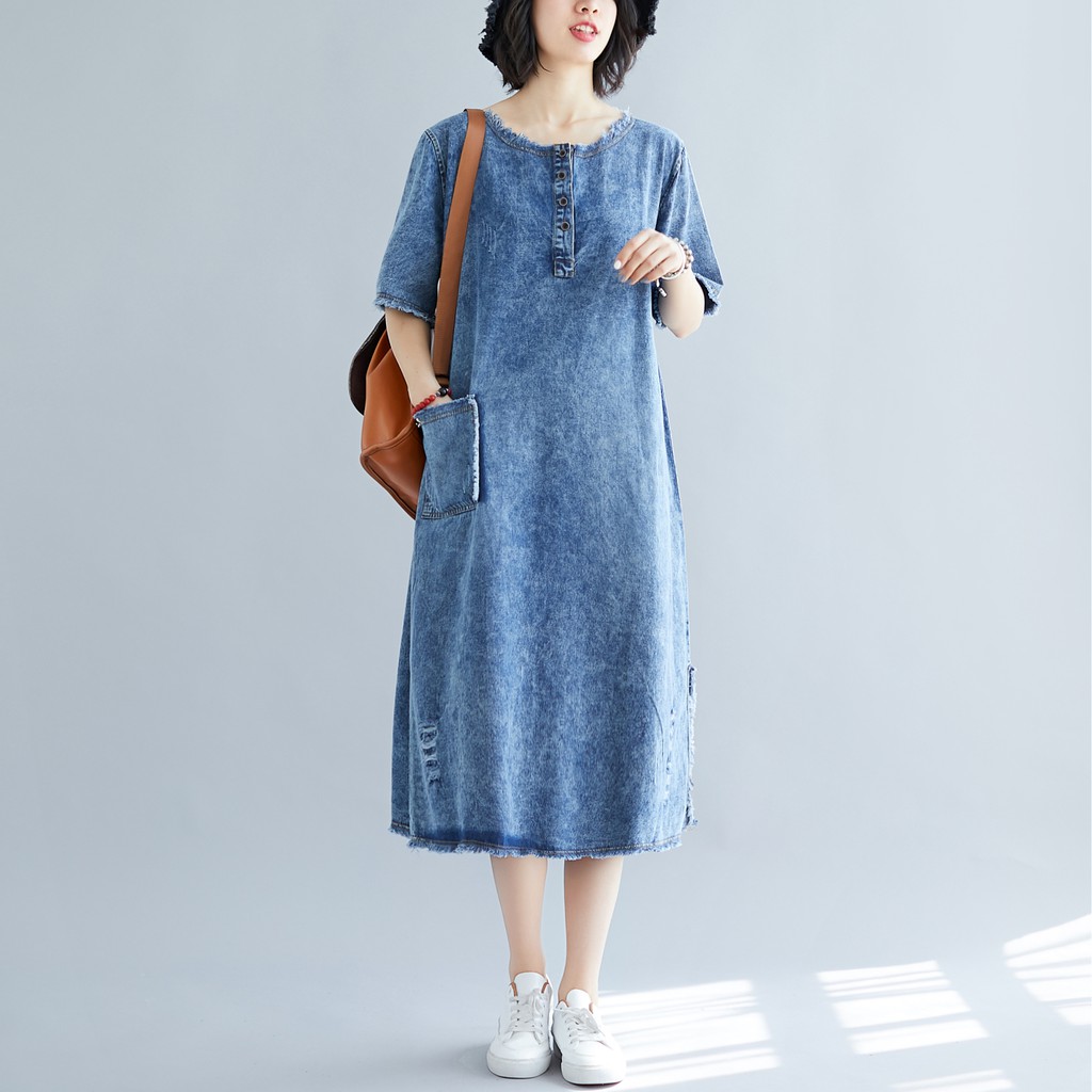 next long denim dress