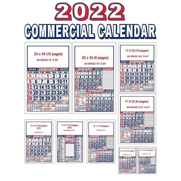 Commercial calendar 2023 100min customized Shopee Philippines