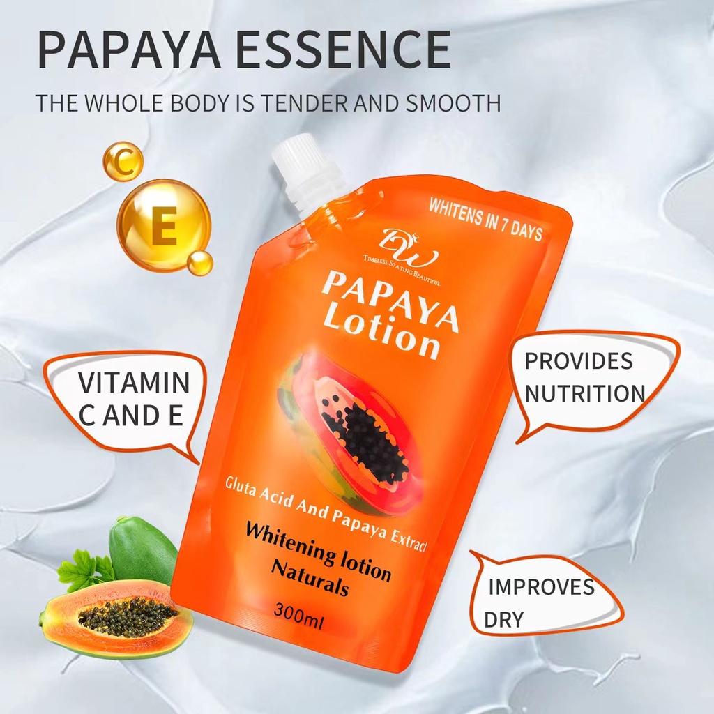 DW Papaya Lotion W/ Gluta Acid And Papaya Extrad 300ml / Soap 65g