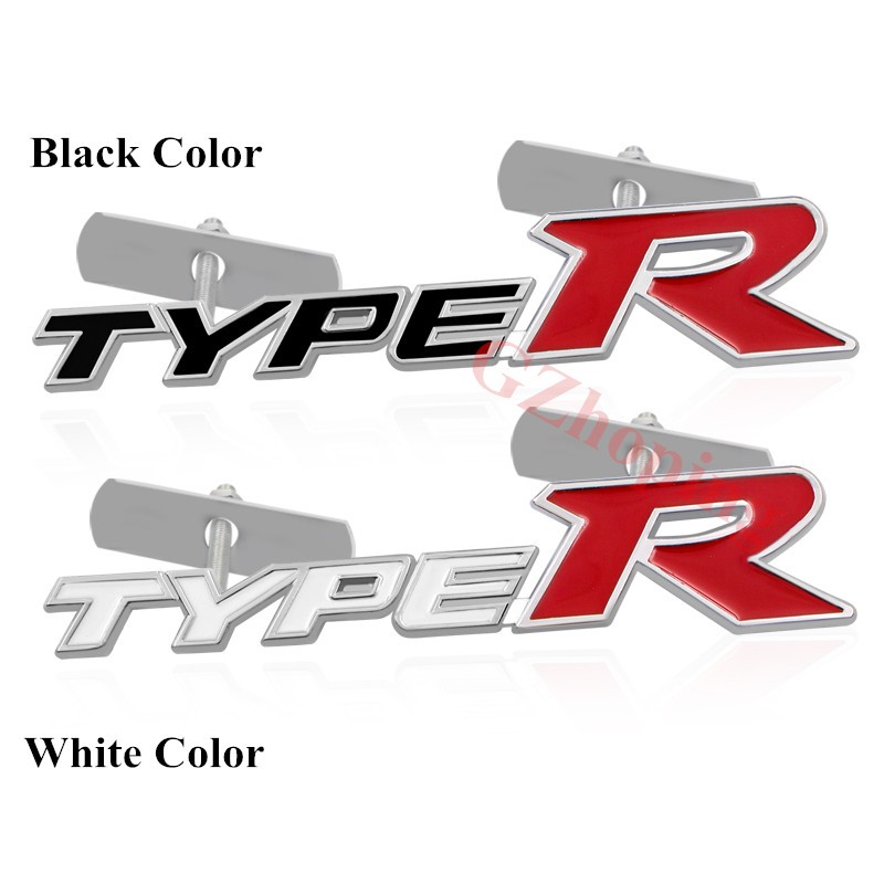 New 3d Type R Racing Letter Logo Emblem Badge Decal Sticker For Honda Kia Mugen Queue Ah Jp