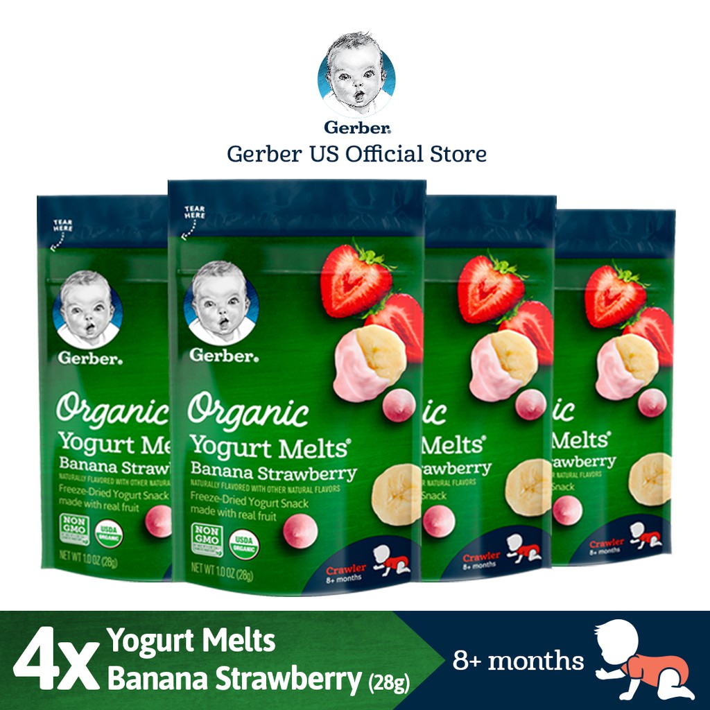 gerber organic yogurt melts banana strawberry