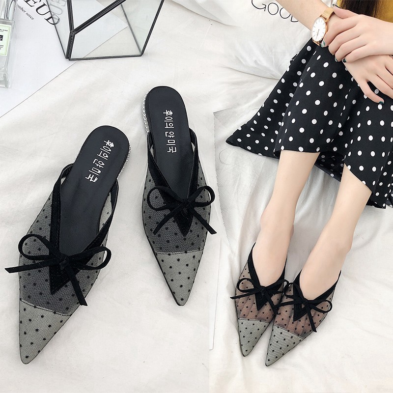 polka dot flat shoes