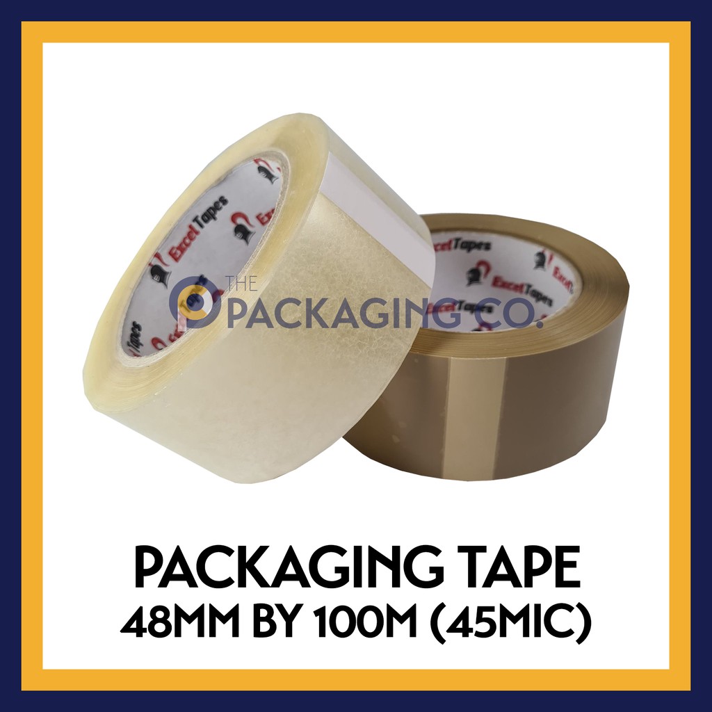 Excel Packaging Tape (45 Microns) 48mm by 100m Clear/Tan | Shopee ...