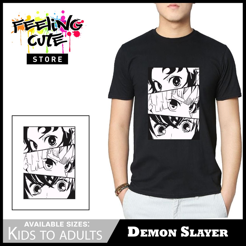 Demon Slayer Shirt Black and White Kids to Adults Unisex | Shopee ...