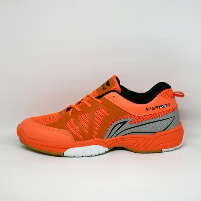 Badminton Lining Saga Lite 2 Orange White Highlighter Shoes Li Ning
