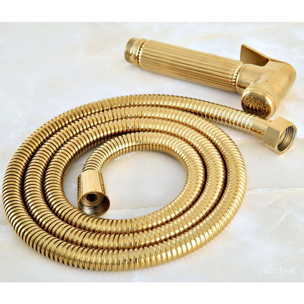 1.5m Gold Color Brass Flexible Bathroom Hand Held Shower Hose and Bidet