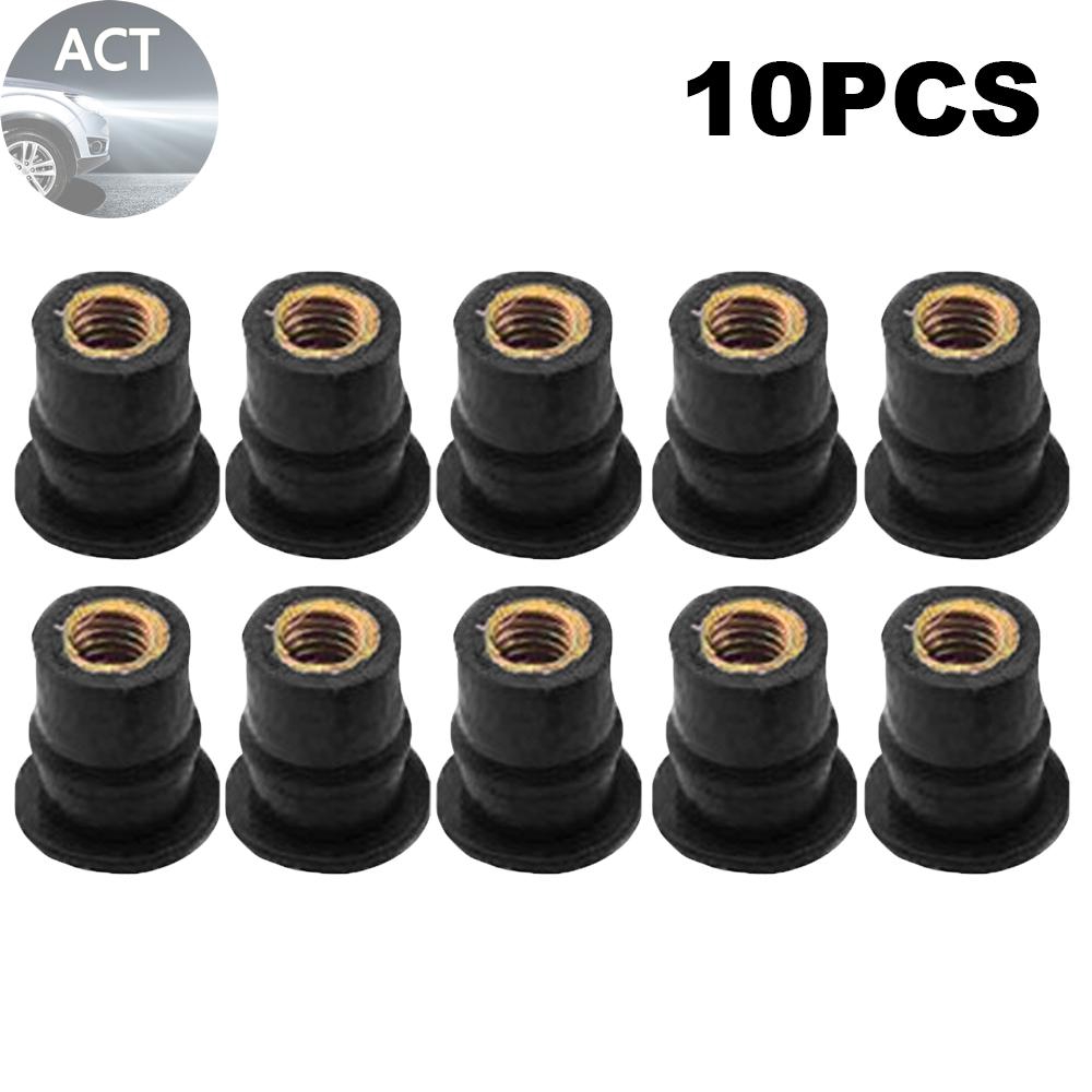 Nuts 10Pcs M5 Rubber 5mm Brass Metric Motorcycle Windscreen Well Black ...