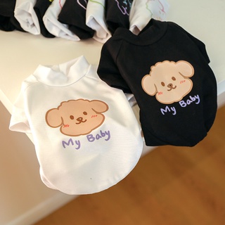 Pet dog clothes cartoon printing spring and summer new teddy bear small and medium-sized dog fluorescent T-Shirt