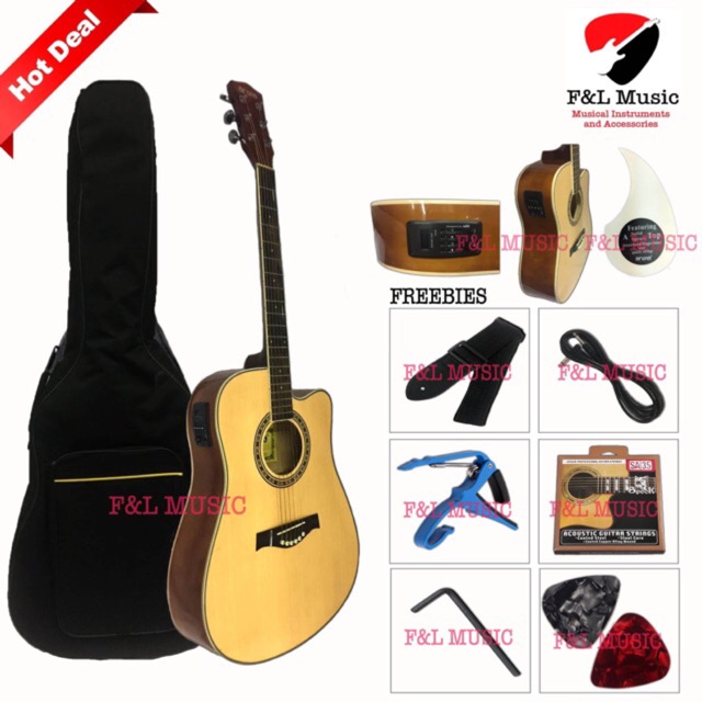 ARENA BRAND ACOUSTIC GUITAR W/ BUILT IN EQUALIZER PICK UP TUNER [low