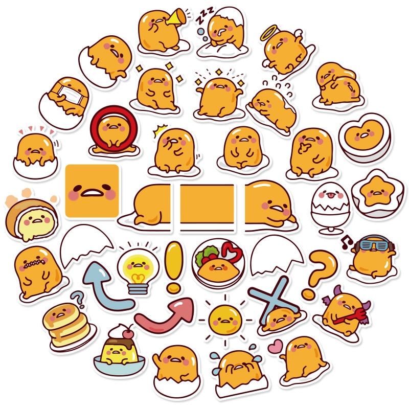 40 pcs set cartoon anime lazy egg gudetama waterproof stickers scrapbooking diy supplies cute diary stationery stickers travel shopee philippines