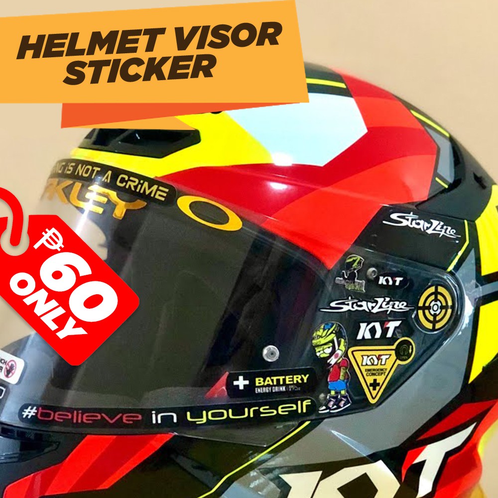 Helmet Visor Stickers - Vinyl Laminated | Shopee Philippines