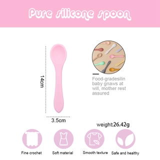 1 Pc Baby Silicone Spoon 100% Food Grade Material Baby Feeding Equipment Learning #9