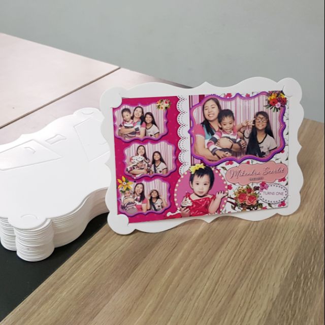Best Selling 4R Curve White Photo standee frame photobooth 100pcs