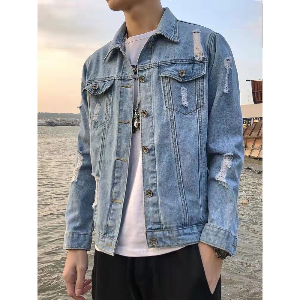 denim jacket and trousers