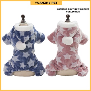 【Pet Pajamas】 star pattern dog four-legged fleece jacket, small dog clothes 【S-XXL】