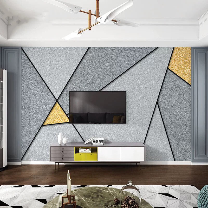 Wall Mural 8d Stereo Seamless Geometric, Wallpaper For Living Room Walls Philippines