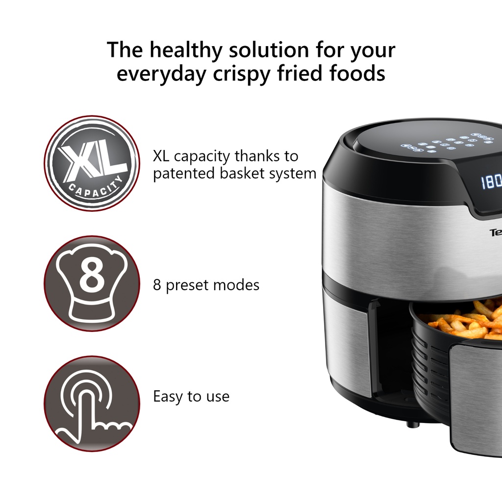 Tefal Easy Fry Deluxe Digital Air Fryer XL Size Touch Screen EY401D27