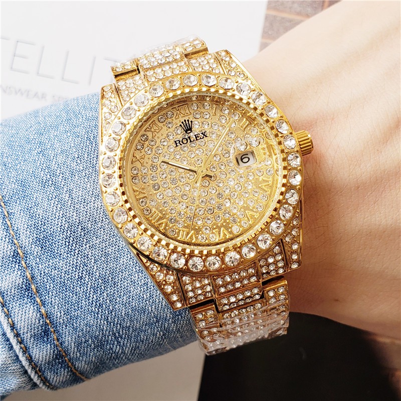 gold rolex diamond watch