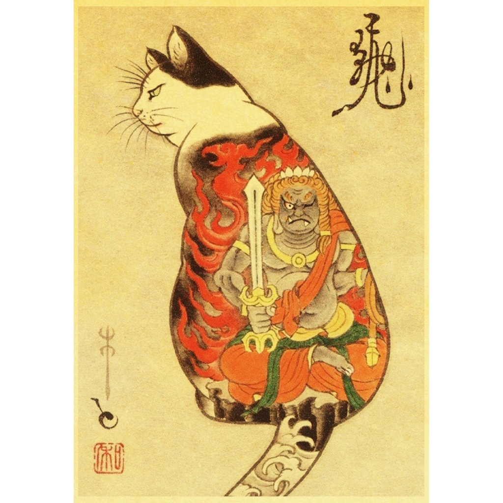 Традиционная Татуировка кот