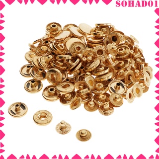 30x Brass Snap Fasteners Press Stud Button Sewing For Leather Coat Jeans Bag