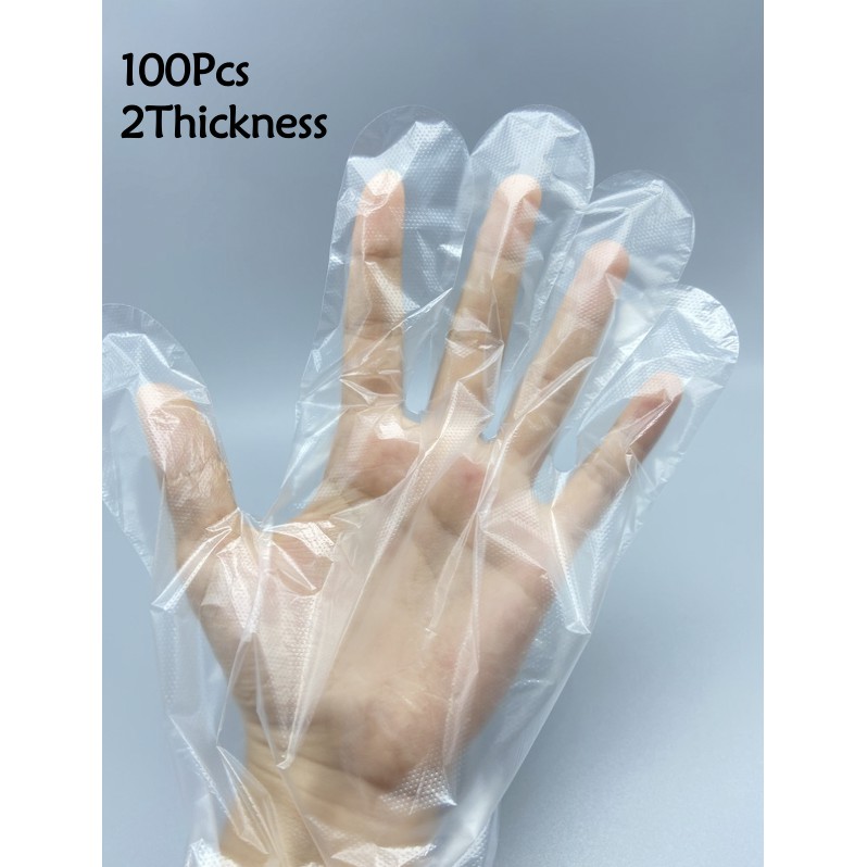 500 PCS Disposable Latex Free One Size Fits Most Comfortable Fit Transparent 