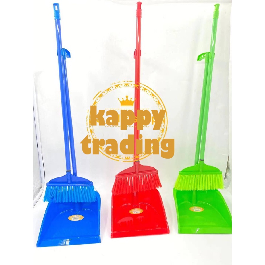 2 in 1 Plastic Broom and Dustpan Set Dust Pan with Handle Cleaning