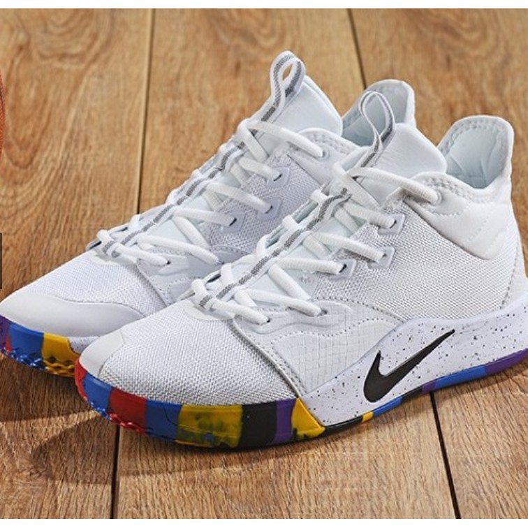 white paul george shoes