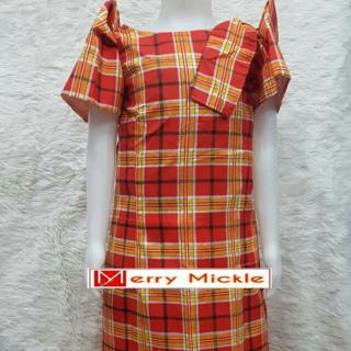 checkered filipiniana dress