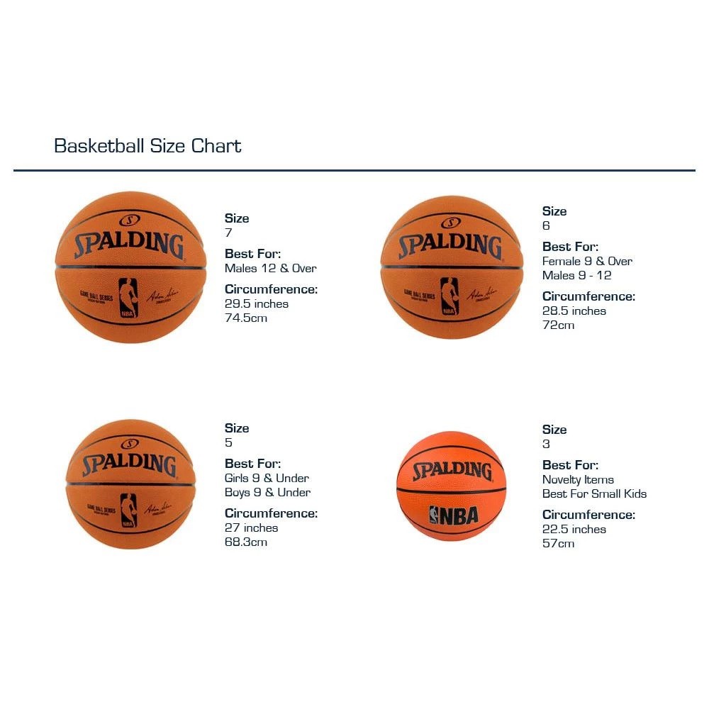 Spalding Basketball Size Chart