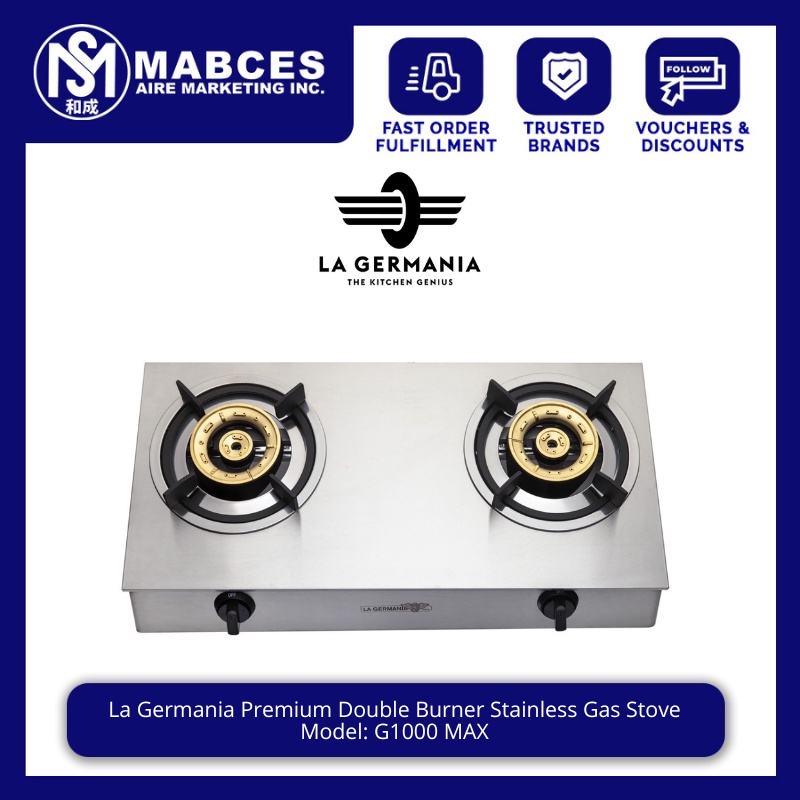 La Germania Premium Double Burner Stainless Gas Stove G1000 MAX ...