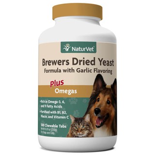 NATURVET Brewers Dried Yeast With Garlic Plus Omegas (500TABS)
