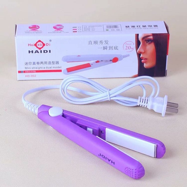 Mini Portable Hair Curl Straightener Flat Iron Perm Splint