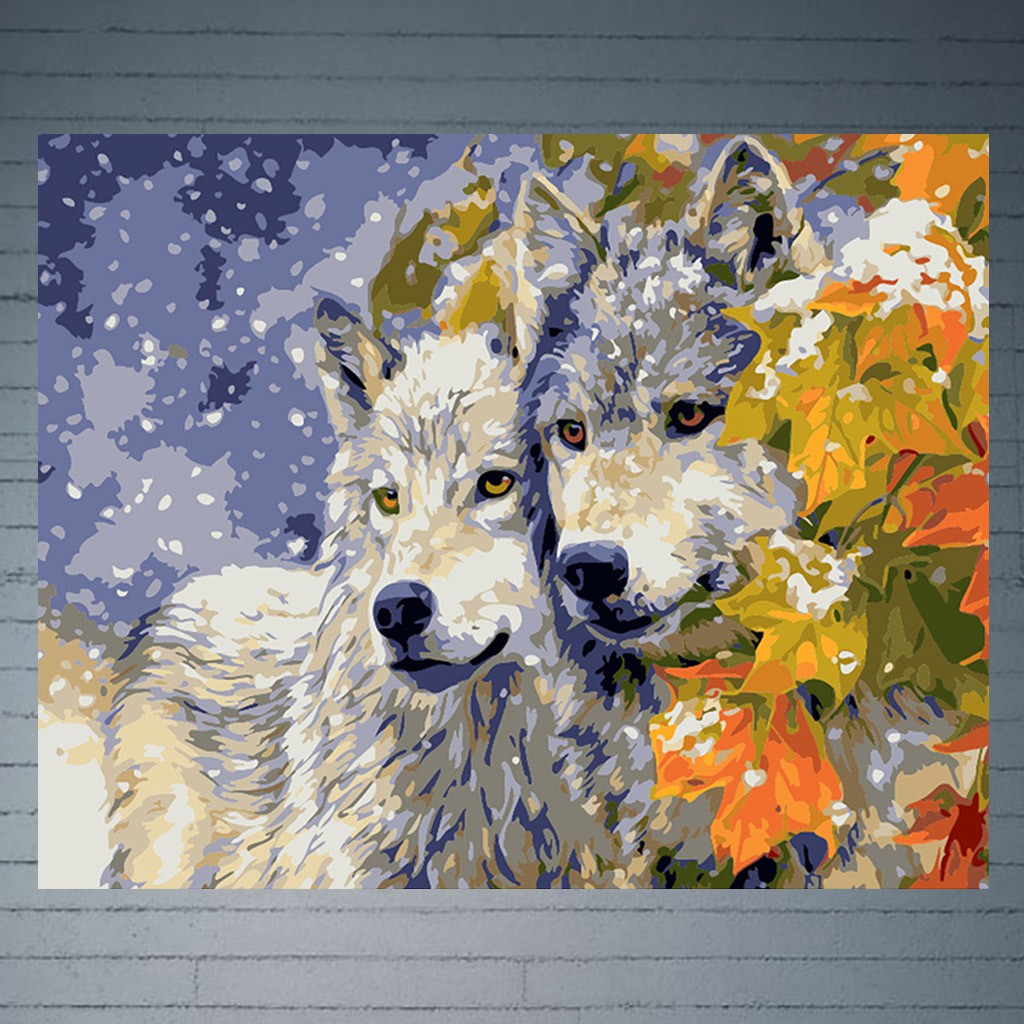 Wolf Diy Digital Oil Painting By Number Canvas Room Decor