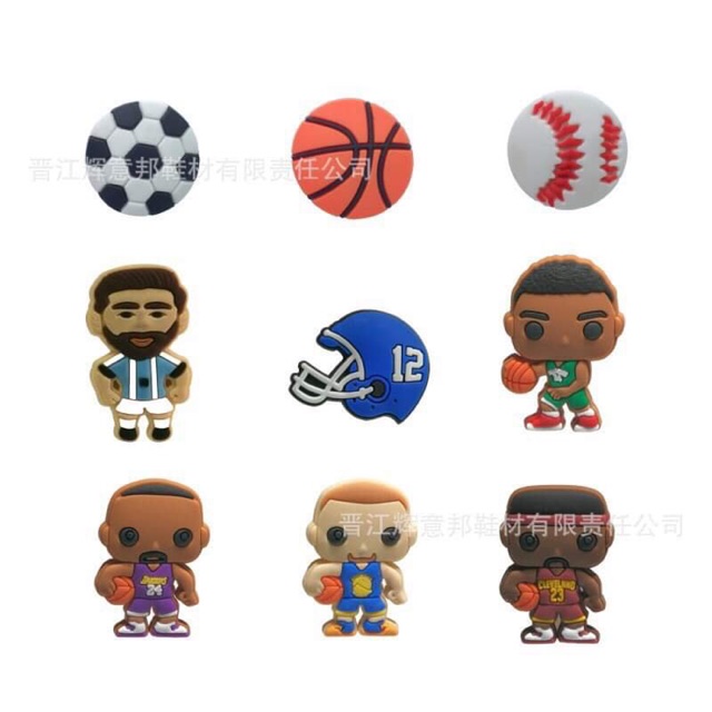 Basketball/soccer player jibbitz for crocs slippers bag and shoes Shopee Philippines