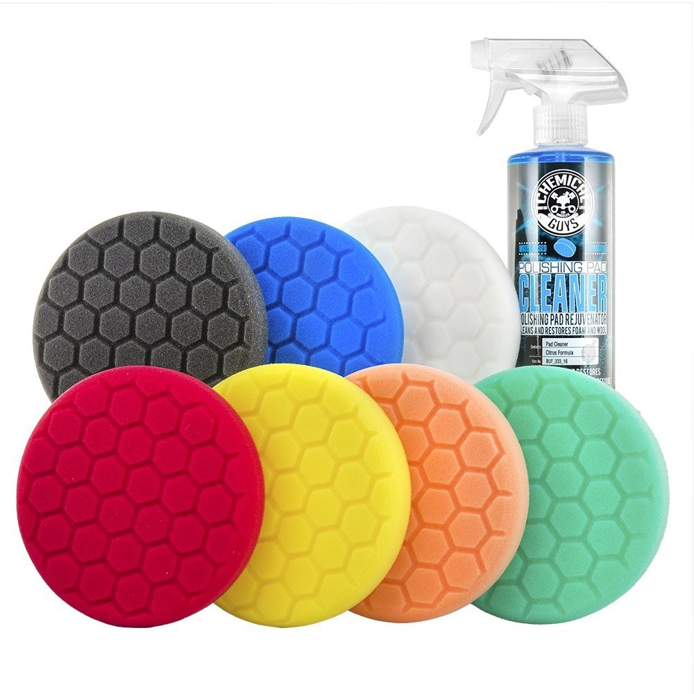 Chemical Guys BUF_HEX_Kits_8P HexLogic Buffing Pad Kit, 5.5", 8 Items