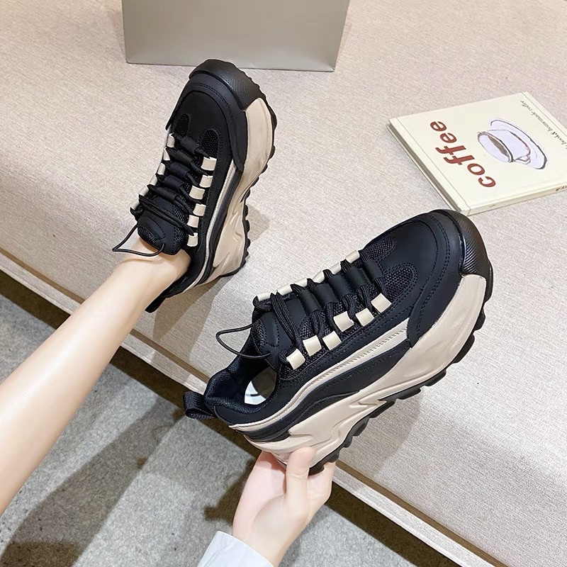HYGGE fashion stitching increased sneakers rubber women shoes | Shopee ...